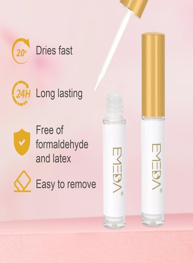 إيميدا مجموعة رموش إيميدا الصناعية مع غراء، 14 زوجًا من رموش المنك ثلاثية الأبعاد الخفيفة بطول 14 مم مع شريط شفاف، مجموعة رموش صناعية خفيفة الوزن ذات مظهر طبيعي للمبتدئين (T07) - Image 5